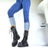 SCHWARZE PUNK GOTHIC DAMENSTIEFEL MIT NIEDRIGEM ABSATZ UND PROFILSOHLE – PLATEAU BIKER BOOTS